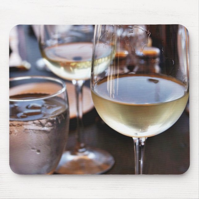 Glass Of White Wine Mouse Mat (Front)
