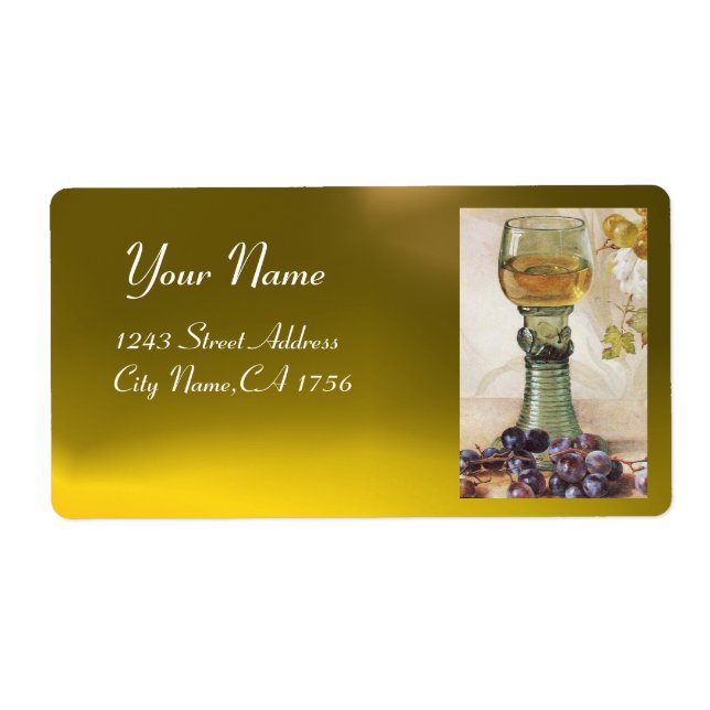 GLASS OF WHITE WINE, OLD GRAPE VINEYARD  PARTY (Front)