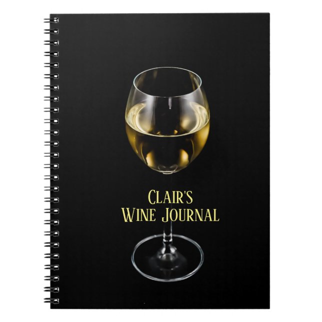 Glass of White Wine/Personalised Wine Journal (Front)