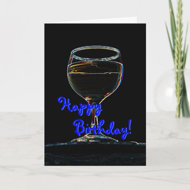 Glass of Wine birthday card (Front)