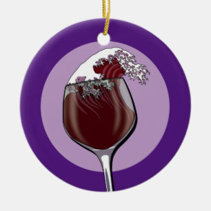 Glass Of Wine Ceramic Tree Decoration