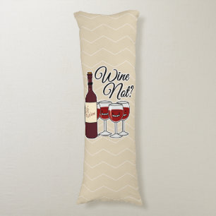 Glass of Wine not grapes alcohol red rose pinot Body Cushion