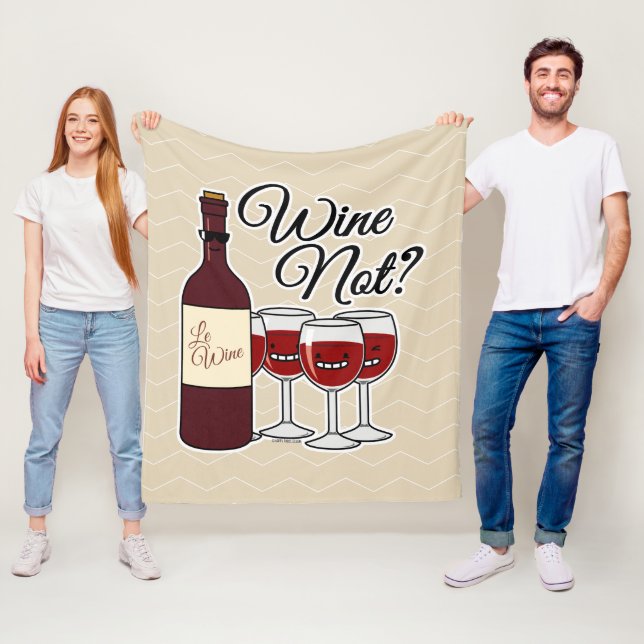 Glass of Wine not grapes alcohol red rose pinot Fleece Blanket (In Situ)