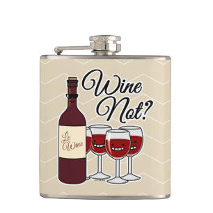 Glass of Wine not grapes alcohol red rose pinot Hip Flask