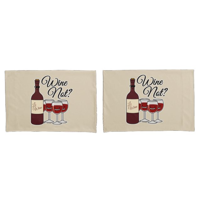 Glass of Wine not grapes alcohol red rose pinot Pillowcase (Front-Set)