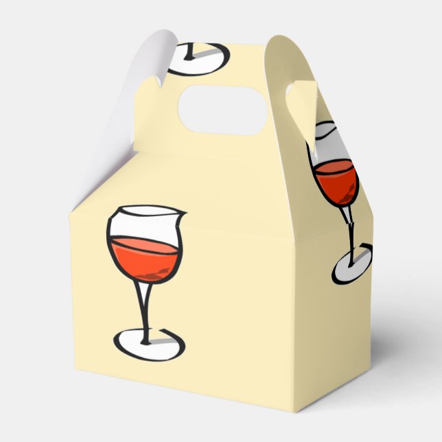 Glass of wine on orange favour box (Front Side)