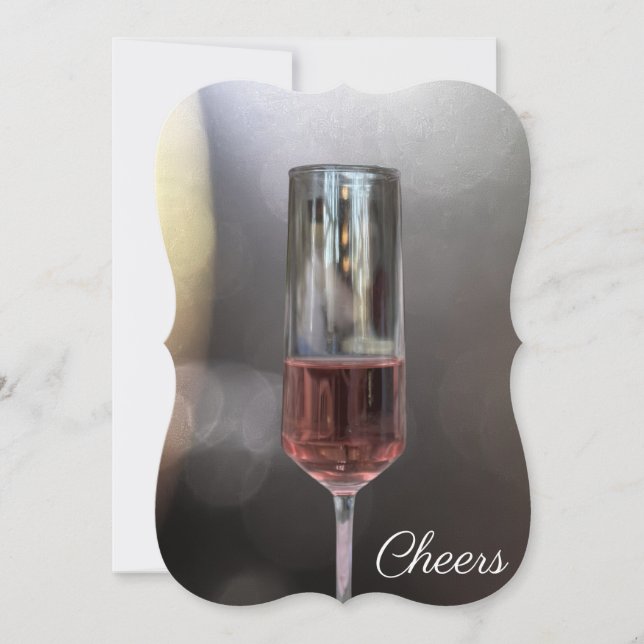 Glass of Wine Photo Invitation (Front)
