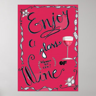 Glass of wine poster