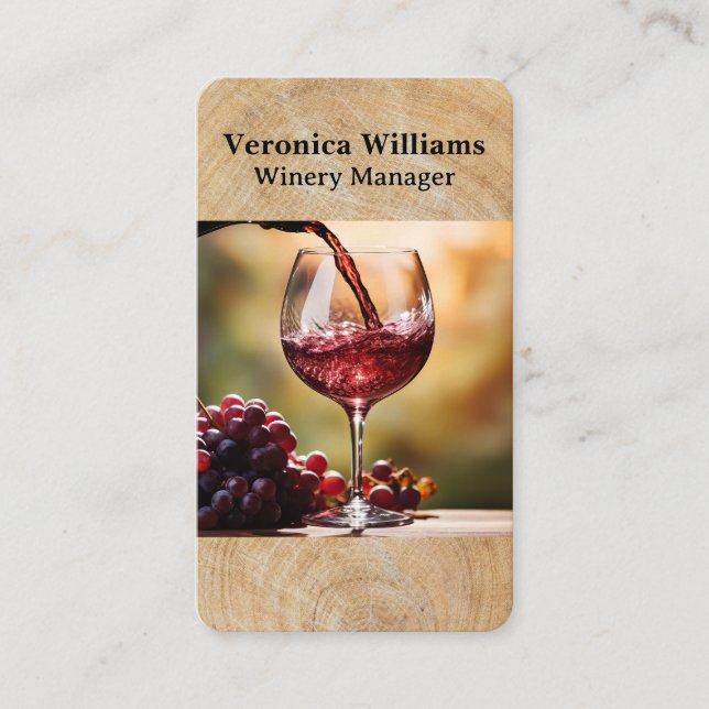 Glass of Wine Pour | Tastings Business Card (Front)