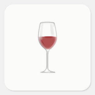 Glass of Wine Square Sticker