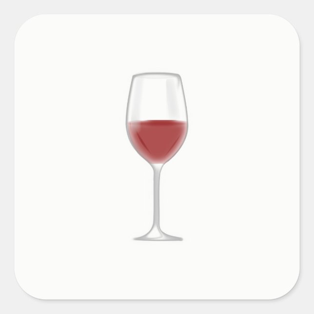 Glass of Wine Square Sticker (Front)