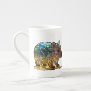 Glass Opalised Australian Wombat, Bone China Mug