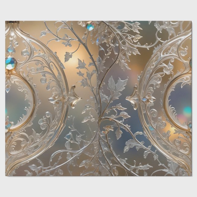 Glass ornamental design ai art wrapping paper (Seam)