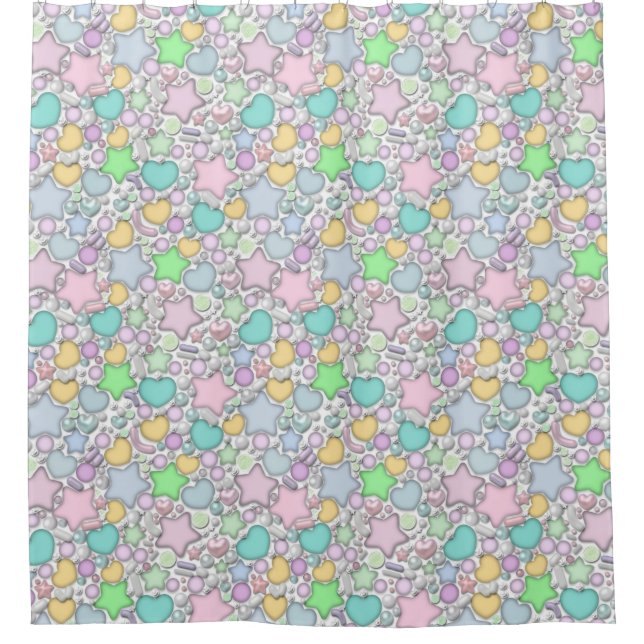 Glass ornaments shower curtain (Front)