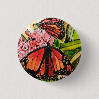 Glass painted butterfly button