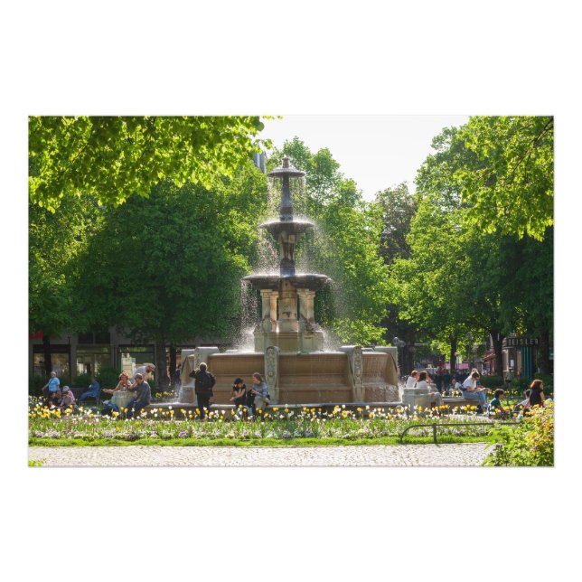 glass palace fountain at Weissenburger Platz, Haid Photo Print (Front)