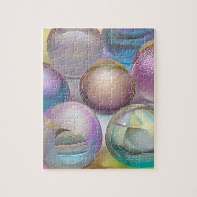 Glass Paperweights with Swirling Colours to Relax Jigsaw Puzzle (Vertical)