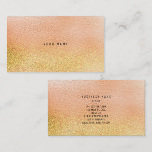 Glass Peach Pastel Pink Gold Vip Ombre Glitter1 Business Card
