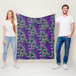 Glass Pebbles Pattern Cust. PURPLE Fleece Blanket