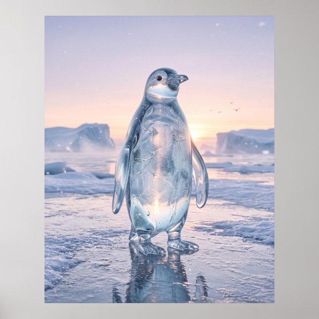 Glass Penguin Ice Horizon Poster (Front)