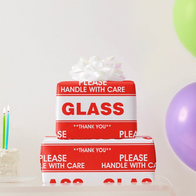 Glass Please Handle With Care Wrapping Paper (Creator Uploaded)