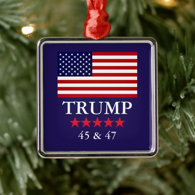GLASS PRESIDENT DONALD TRUMP CHRISTMAS ORNAMENT (Tree)