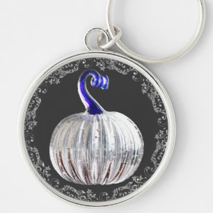 Glass pumpkin keychain