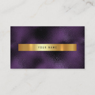 Glass Purple Plum Gold Vip Ombre Glitter Business Card