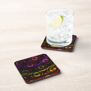 Glass Rainbow Fractal Art Coaster