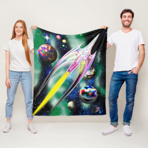 Glass Rocket Fleece Blanket