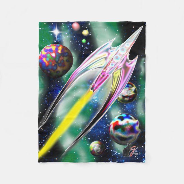 Glass Rocket Small Fleece Blanket (Front)