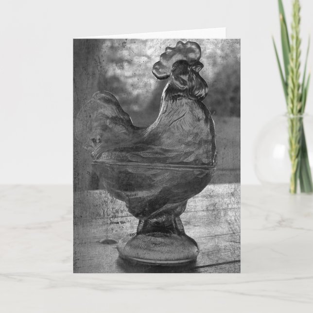 Glass Rooster Card (Front)