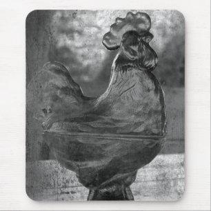 Glass Rooster Mouse Mat