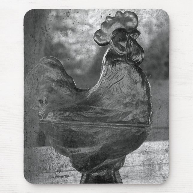 Glass Rooster Mouse Mat (Front)
