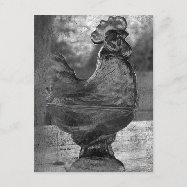 Glass Rooster Postcard (Front)