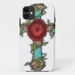 Glass Rose Cross iPhone 11 Case