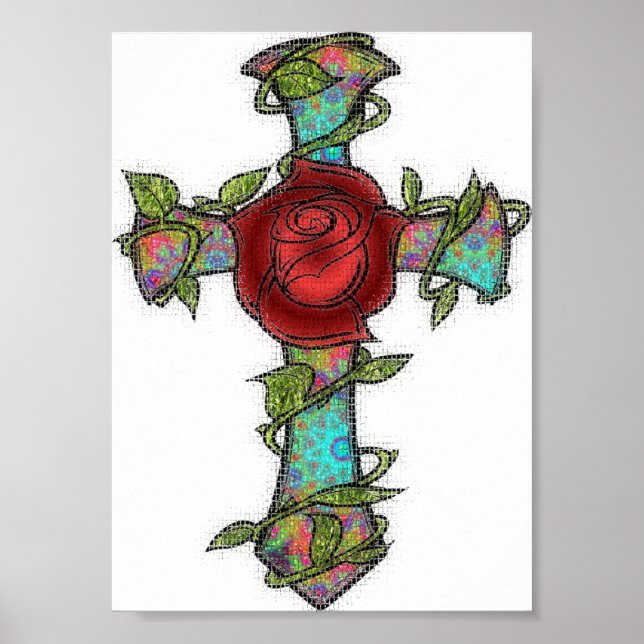 Glass Rose Cross Poster (Front)