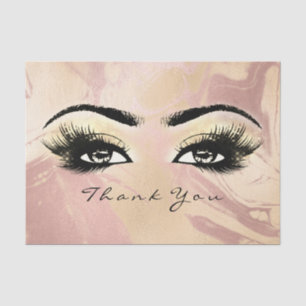 Glass Rose Gold Peach Lashes Thank You Eyes Marble Tissue Paper