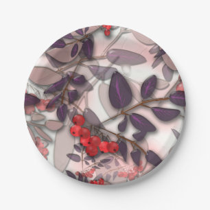 Glass, Rowan, bunch of Rowan Paper Plate