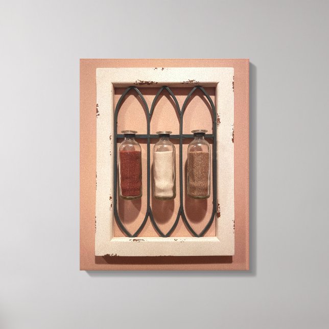 Glass Sand Bottles Wall Art (Front)