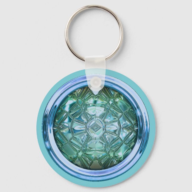Glass sewing button keychain (Front)