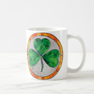 Glass Shamrock Coffee Mug