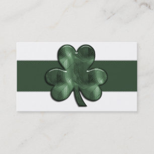 Glass Shamrock Irish Business Cards