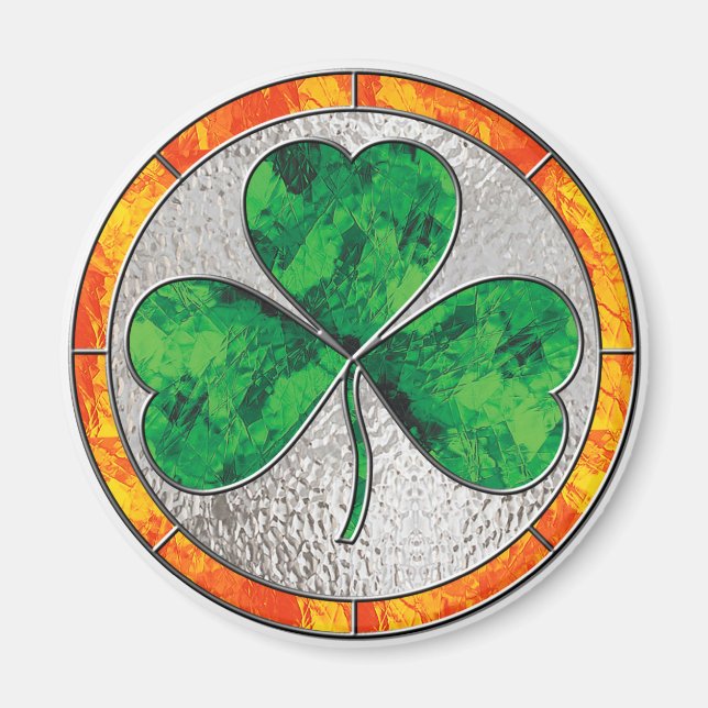 Glass Shamrock Magnet (Front)