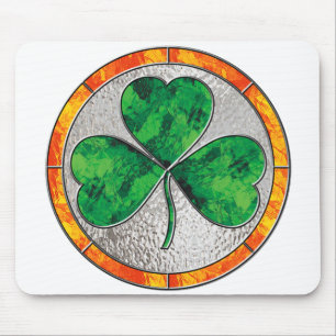 Glass Shamrock Mouse Mat