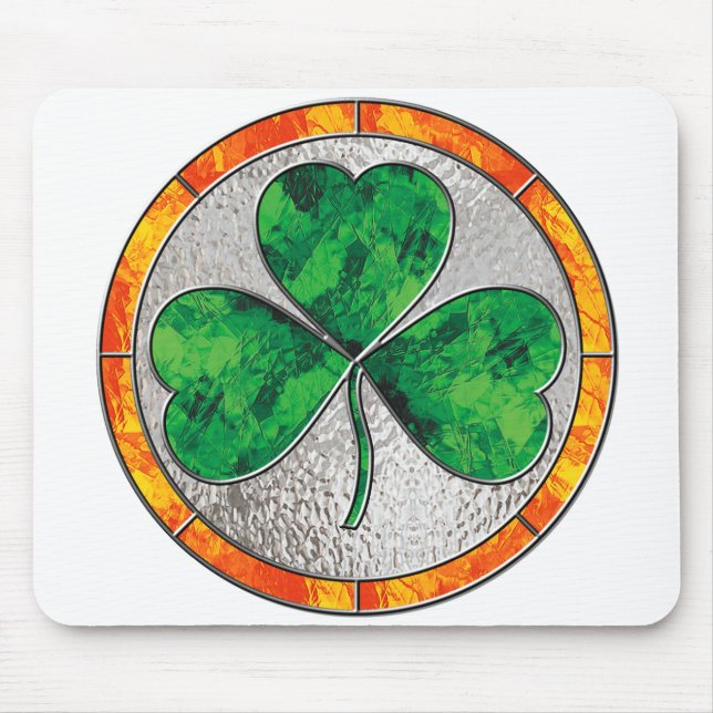 Glass Shamrock Mouse Mat (Front)