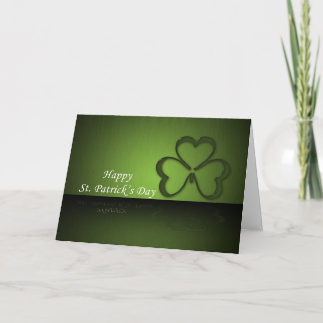 Glass Shamrock Reflection Card (Front)