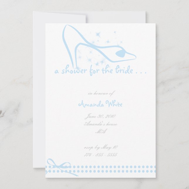 Glass Slipper Bridal Shower Invitation (Front)