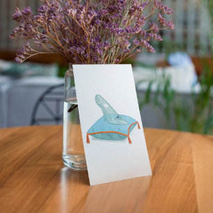 Glass Slipper On A Pillow` Invitation