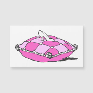 Glass Slipper Pink Pillow Magnetic Business Card